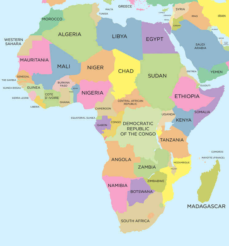 Africa countries political map